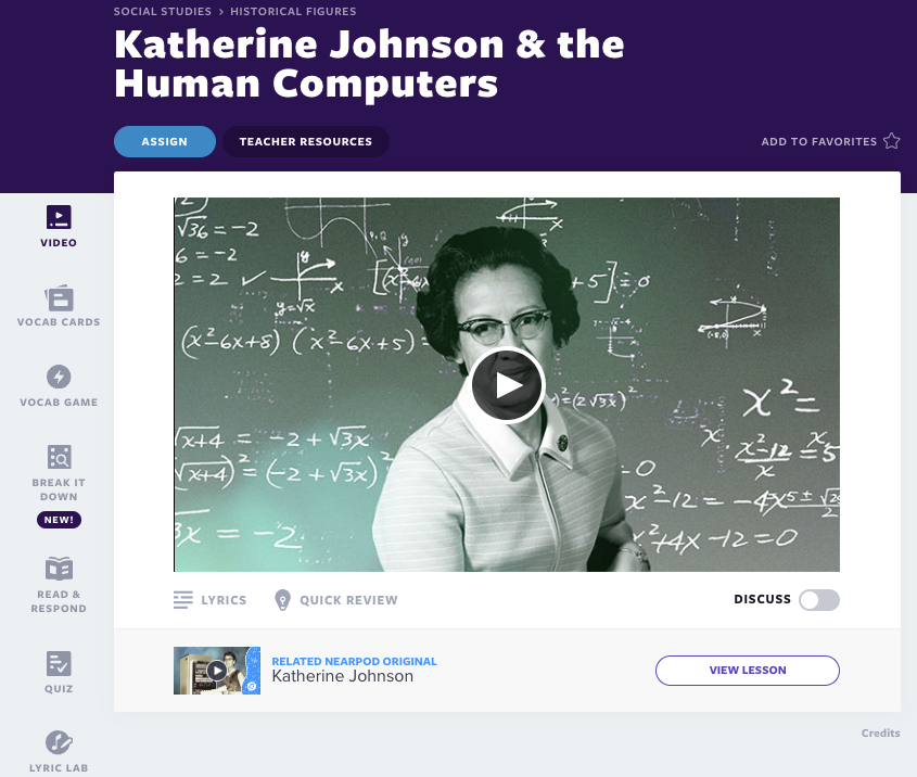 Lección en video de Katherine Johnson y las computadoras humanas