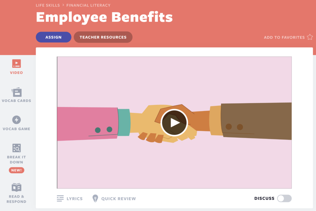 Lección en video sobre beneficios para empleados