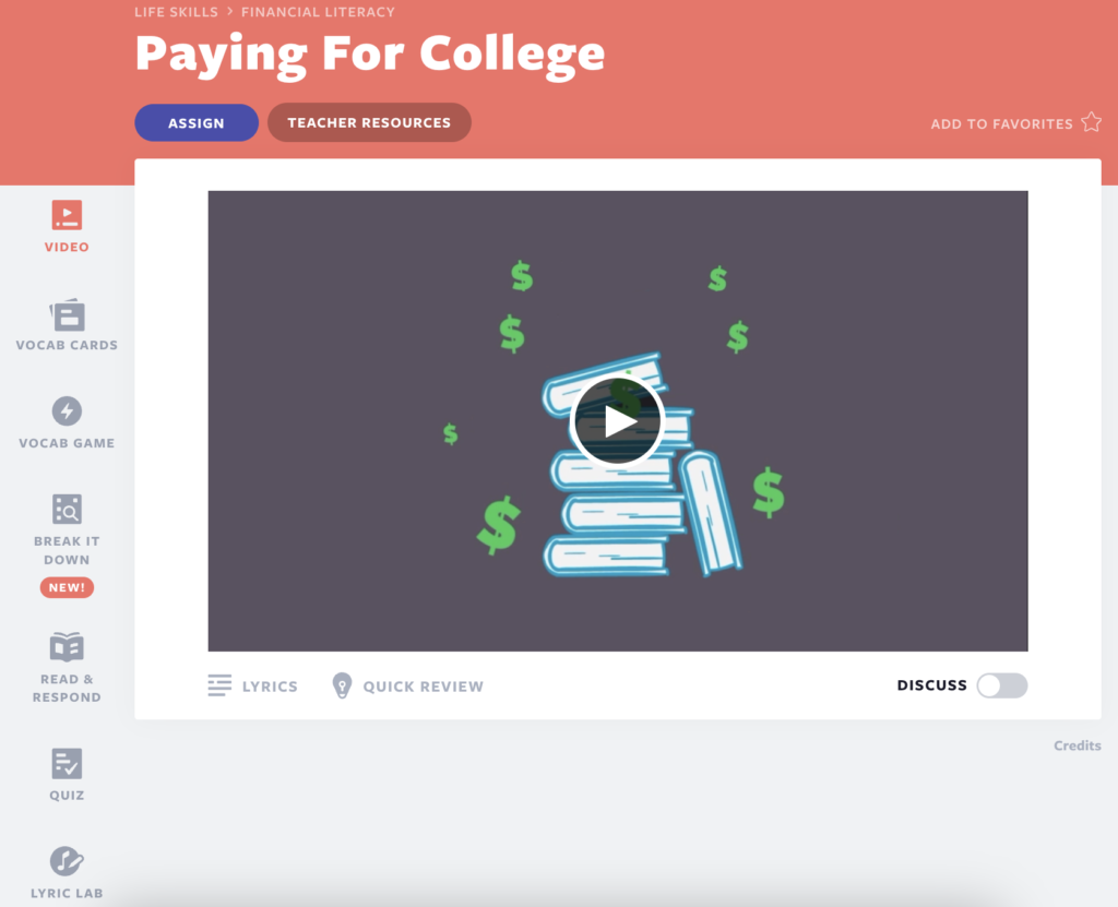 Bezahlung der College-Videolektion