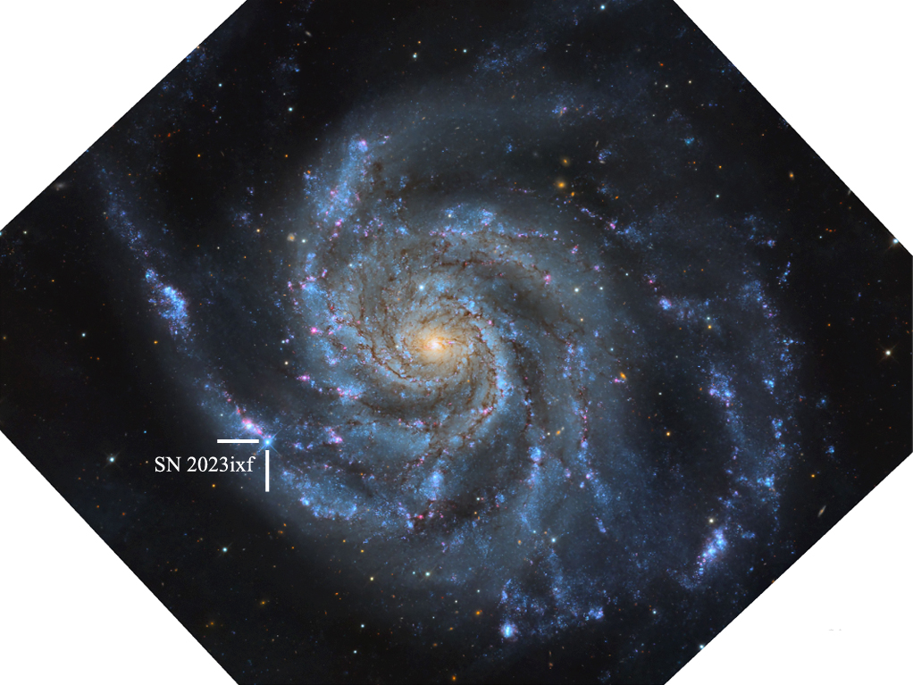 Сверхновая 2023ixf произошла в Мессье 101.
