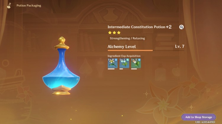 All Special Order Potions In Genshin Impact Alchemical Ascension Constitution