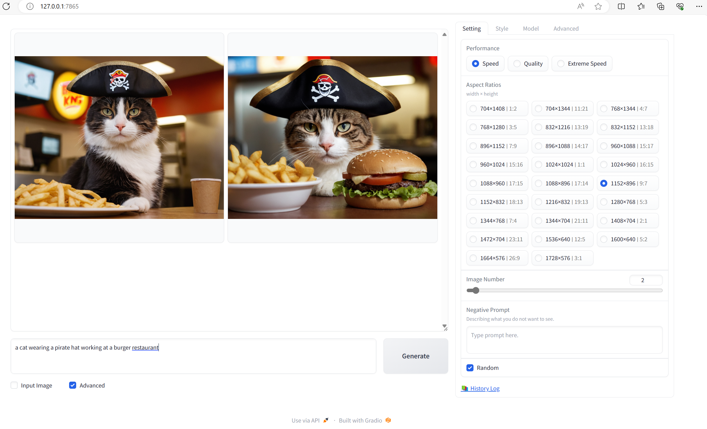Fooocus ai art gato y sombrero pirata de hamburguesa