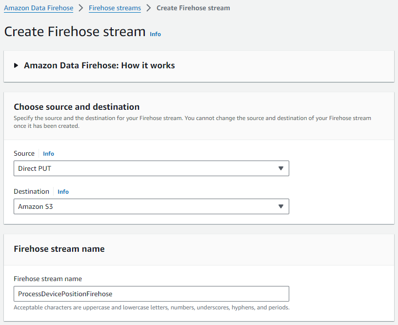 Create Firehose stream