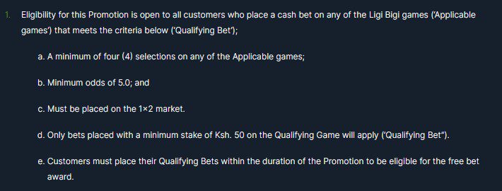 Bonus requirements on Betika