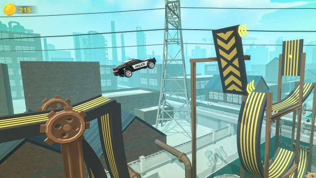 Revisão de Stunt Paradise - carro de polícia