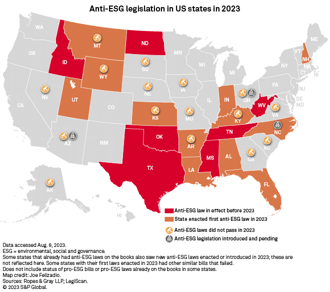 Leis anti-ESG nos Estados Unidos, 2023