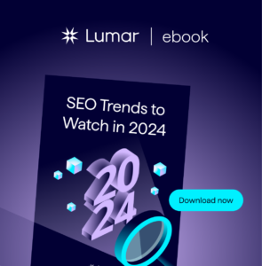 Lumar eBook-banner - SEO-trends om in de gaten te houden in 2023 - download nu.