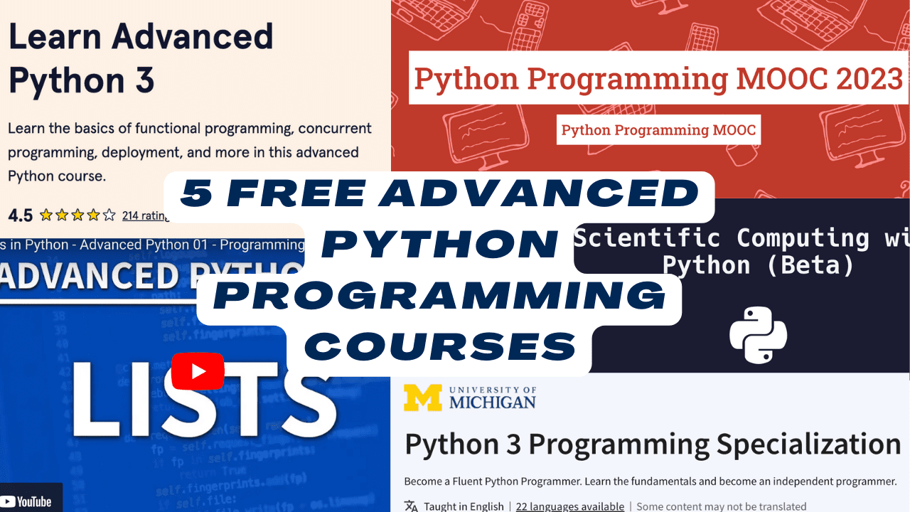 5 kostenlose fortgeschrittene Python-Programmierkurse