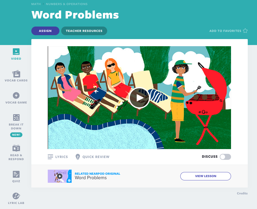 Lección en video de problemas de palabras