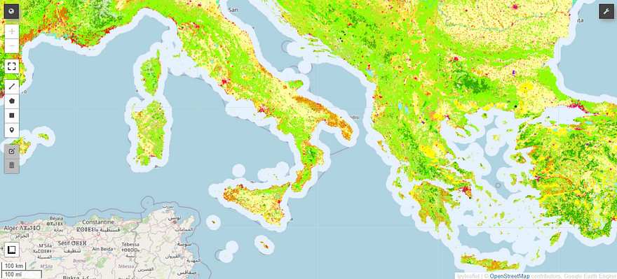 تحليل البيانات الجغرافية المكانية باستخدام Geemap