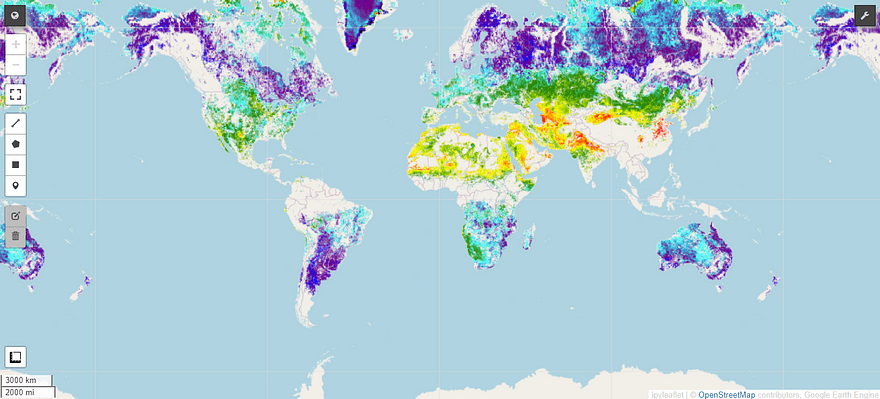 تحليل البيانات الجغرافية المكانية باستخدام Geemap