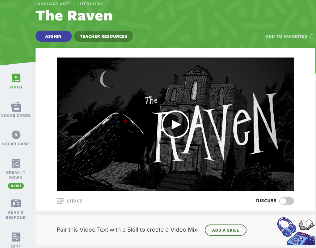 The Raven video lesson