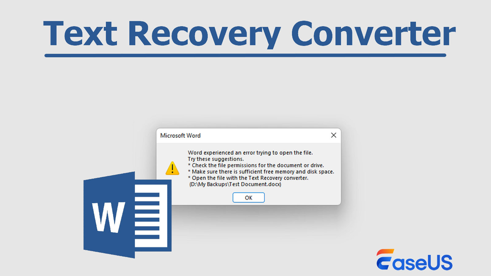 An image depicting text recovery software