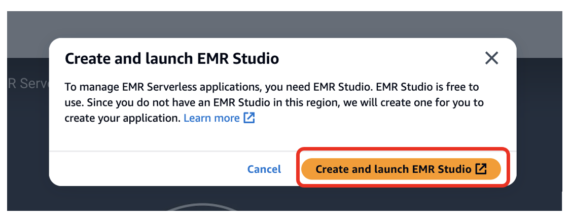 Erstellen und starten Sie EMR Studio