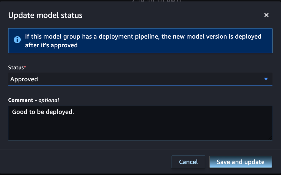 update model status