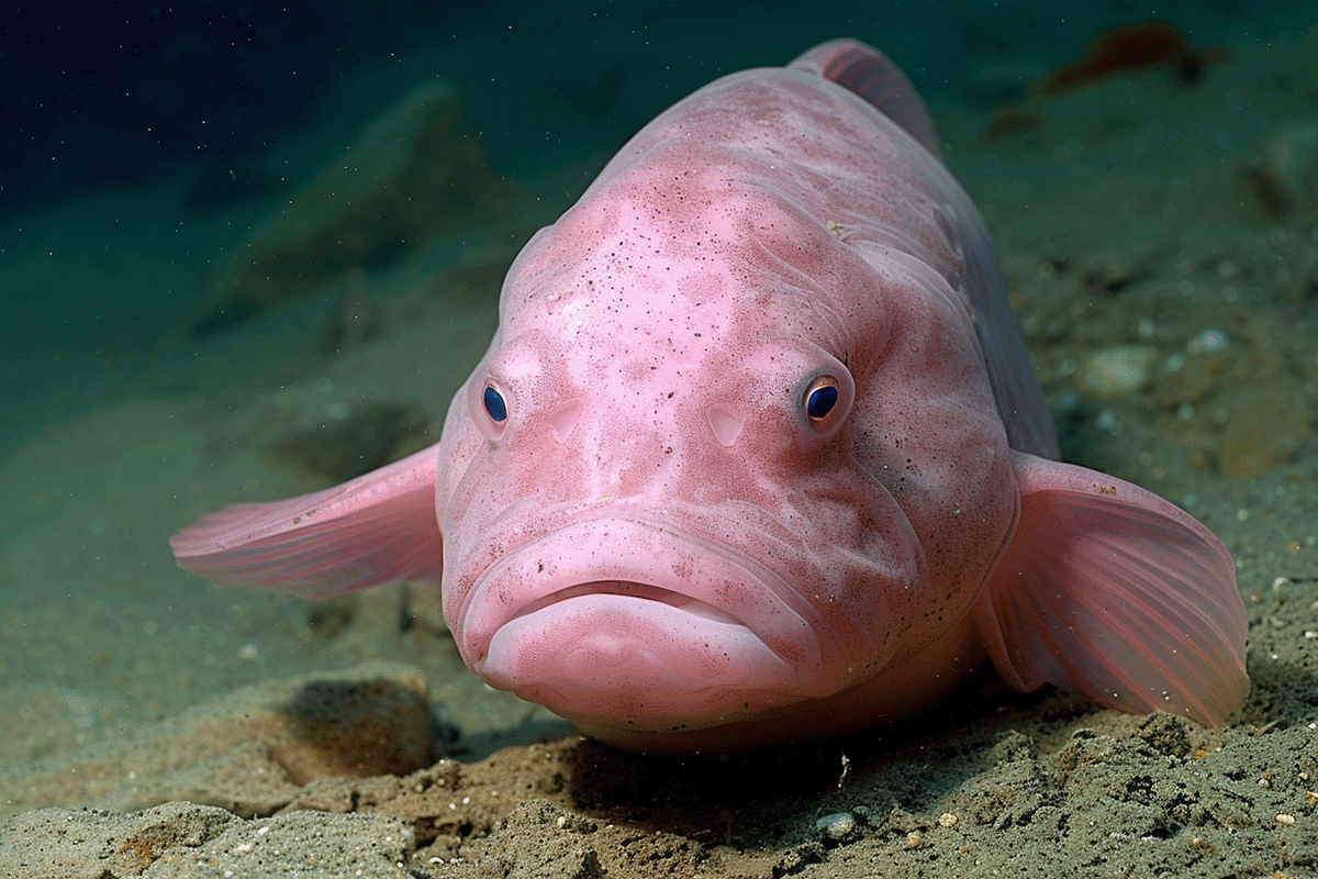 Lelijke soorten hebben ook bescherming van de biodiversiteit nodig_Blobfish die op de bodem van een oceaan zwemt_visual 3