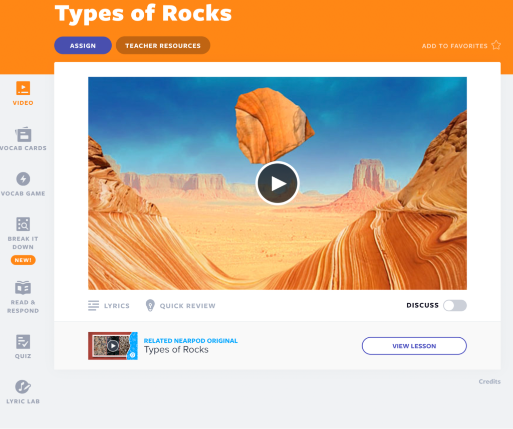 Types of Rocks lesson