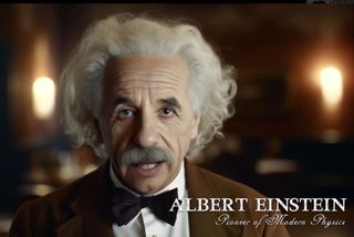 An AI-generated image of Albert Einstein from TeachTap