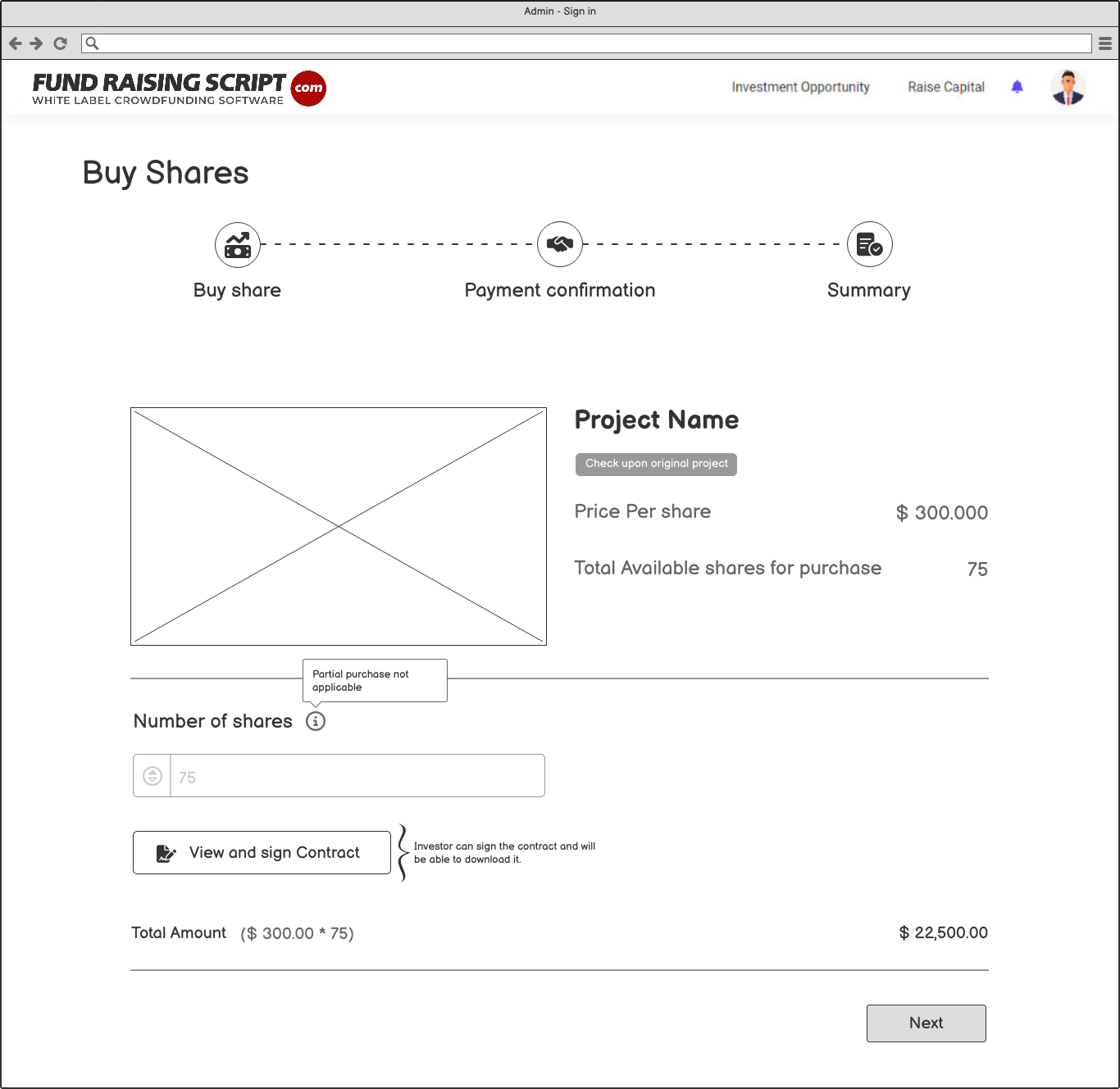 7.0 Buyer - Purchase shares process step 01