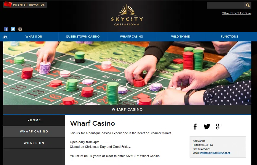 Wharf casino website