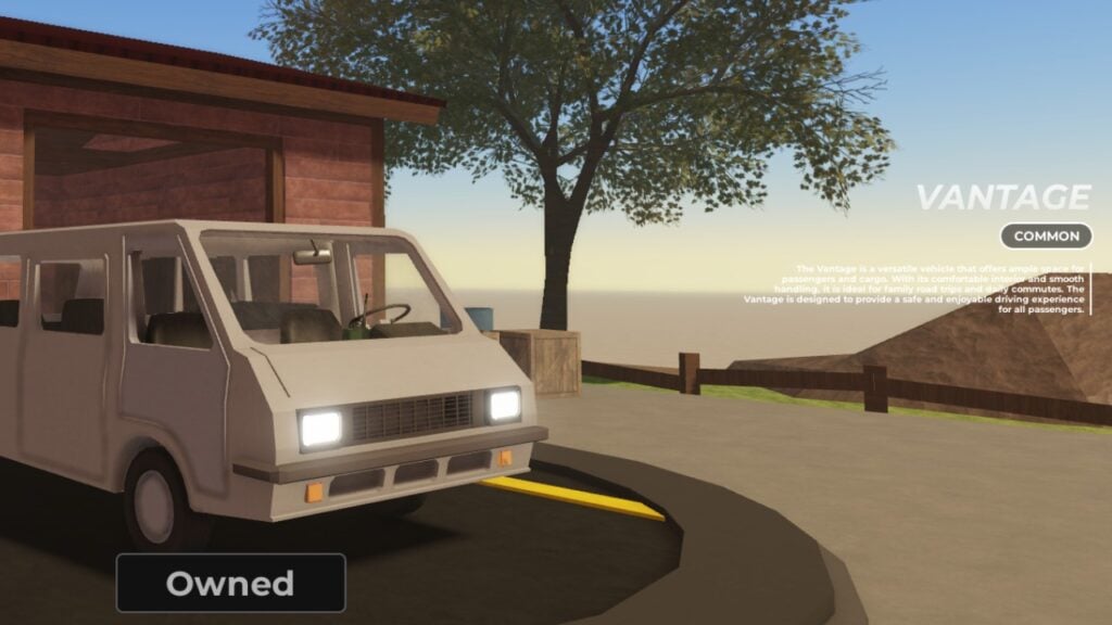Feature image for our A Dusty Trip all cars guide. It shows a view of The Van in-game.
