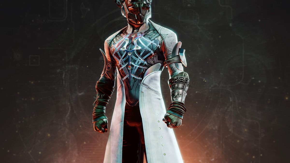 A Warlock wearing Mataiodoxia, an Exotic Warlock chest