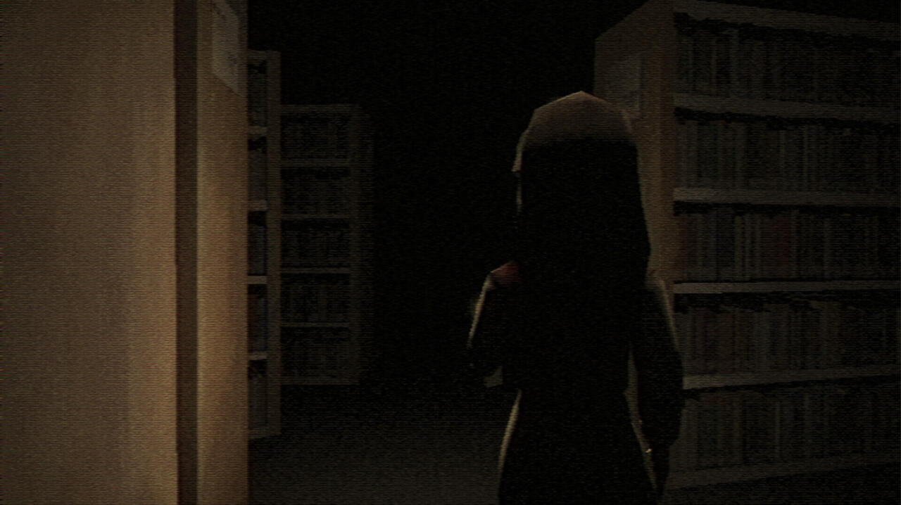 The library quickly becomes dark, creepy, and uncanny.