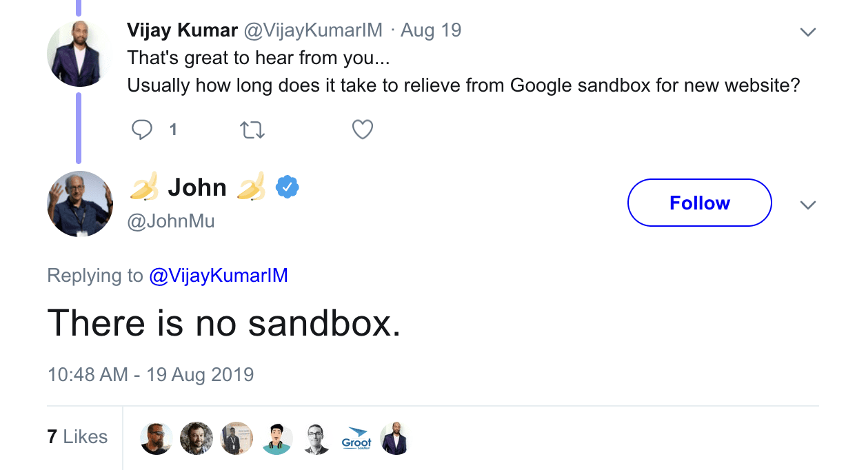 John Mueller about Google sandbox
