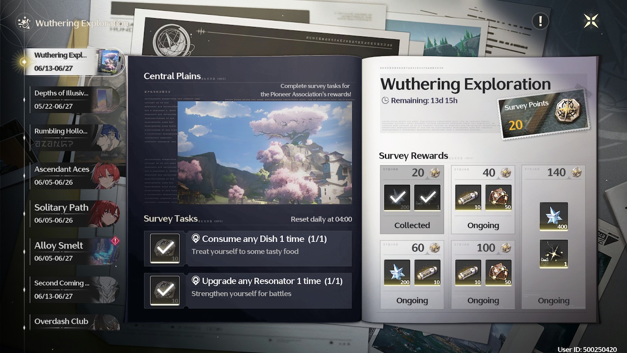 Wuthering Waves Wuthering Exploration Event Rewards And Tasks Explained Survey