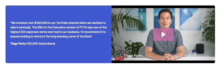 landing page example, youtuber2 